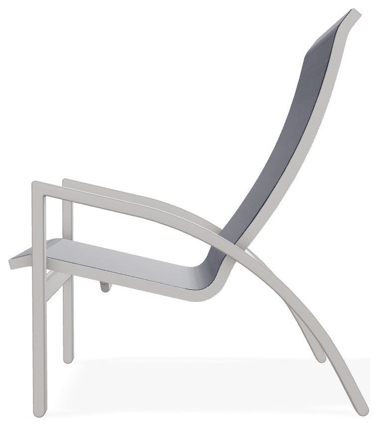 Kendall Sling Stackable Outdoor Lounge Chair, Collect Indigo/Warm Gray
