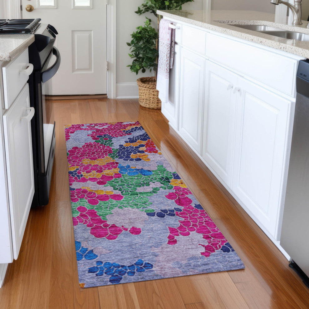 Machine Washable Indoor/Outdoor Chantille ACN1906 Blush 2'3" x 7'6" Runner Rug