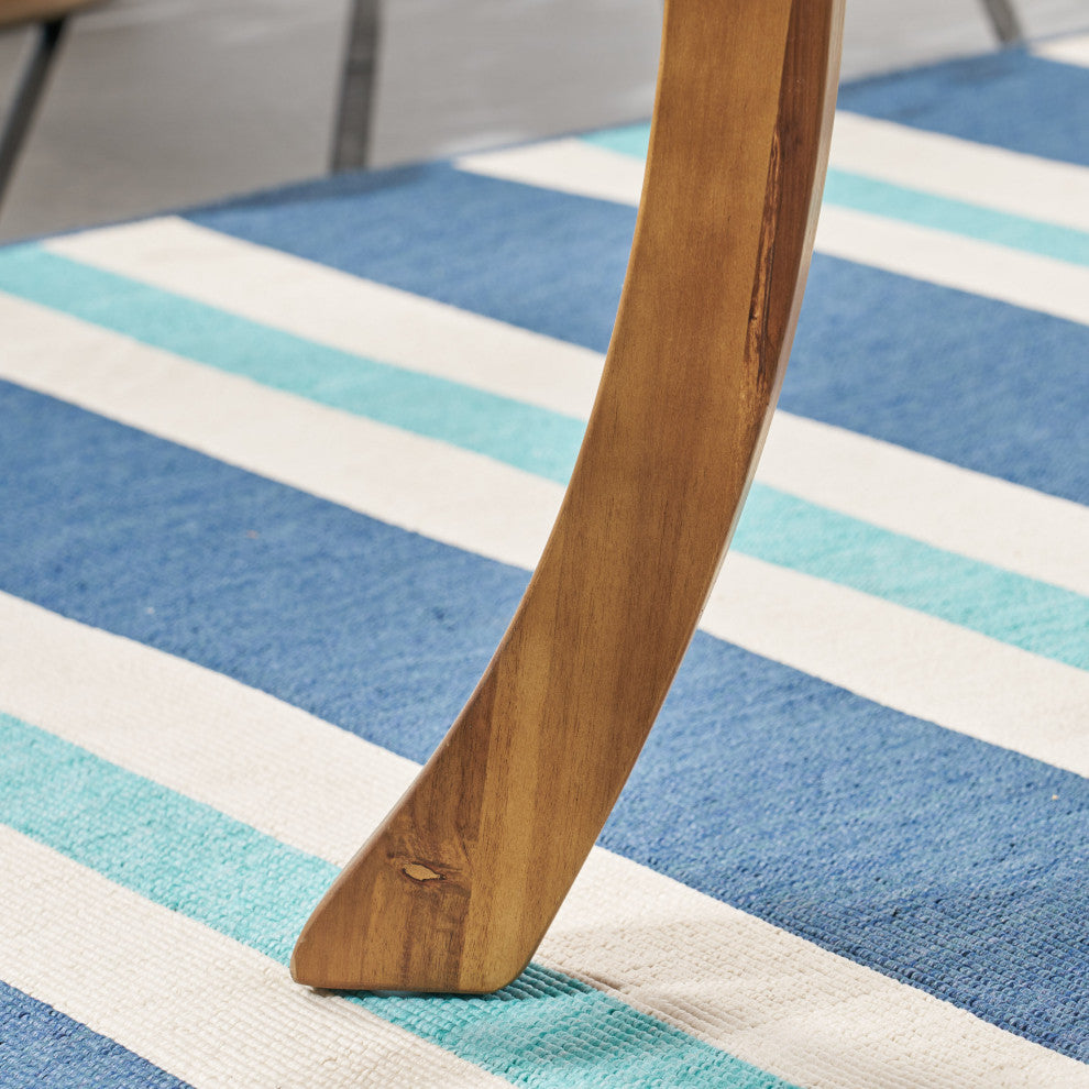 GDF Studio Hestia Teak Finish Acacia Wood Rectangular Dining Table