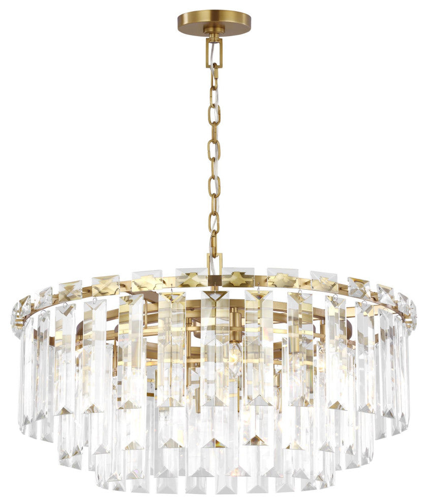 Arden Large Chandelier, Burnished Brass