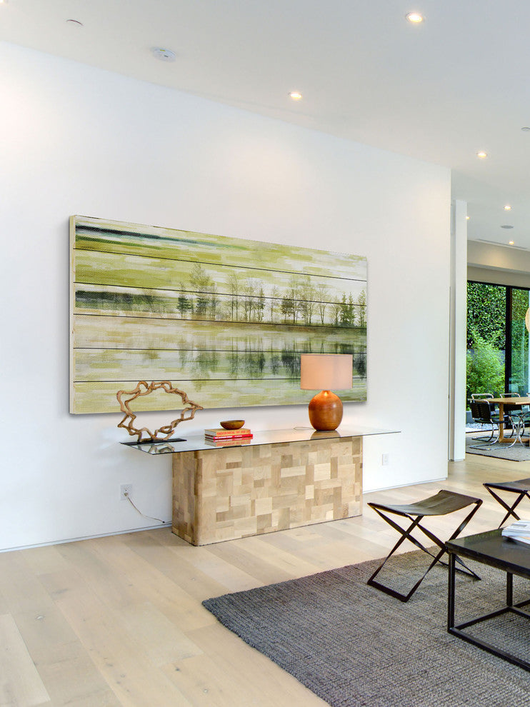 "Tree Tree" Painting Print on White Wood, 24"x12"