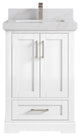 Boston 24 Single Sink Bathroom Vanity, White 2" Calacatta Sienna