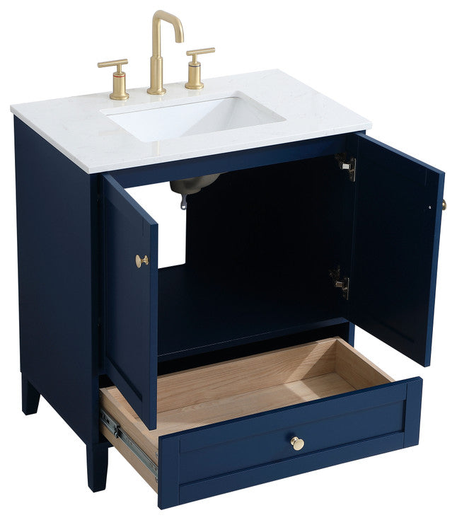 Single 18" Bathroom Vanity (Blue), Blue, 30