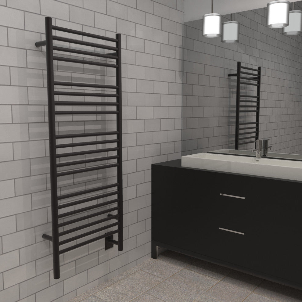 Jeeves Model D-Straight 20-Bar Hardwired Towel Warmer, Oil Rubbed Bronze