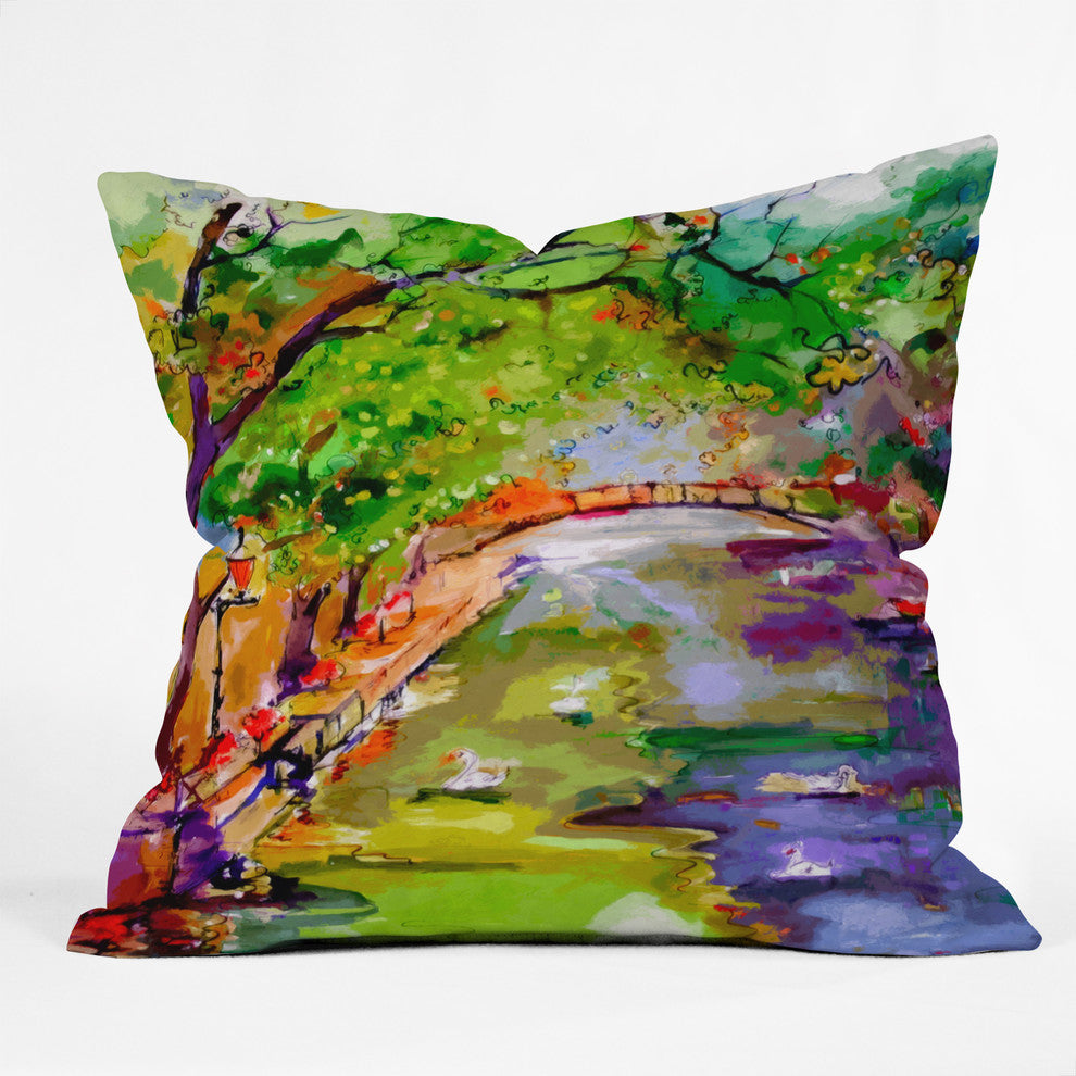 Ginette Fine Art Annecy Canal France Outdoor Throw Pillow, 20x20x6