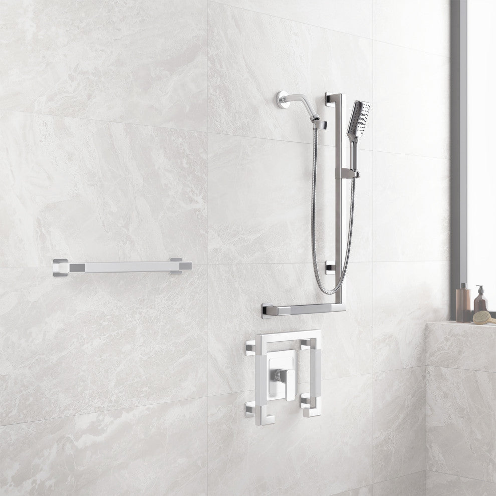 Seville Slide Bar With Handshower, 2.5 GPM, Chrome, Right