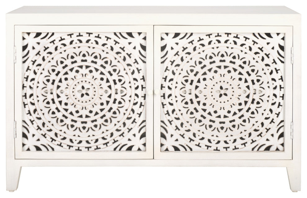 Safavieh Raelie 2 Shelf 2 Door Media Stand, White Washed