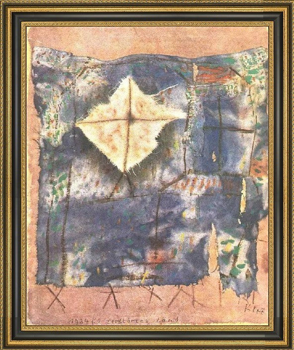 Paul Klee Ravaged Land - 16" x 20" Framed Premium Canvas Print