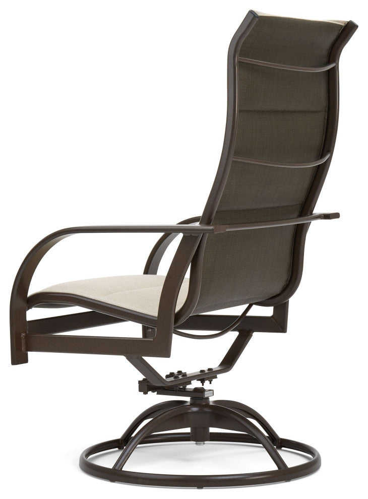 Key West Padded Sling Ultra High Back Swivel Rocker Dining Chair