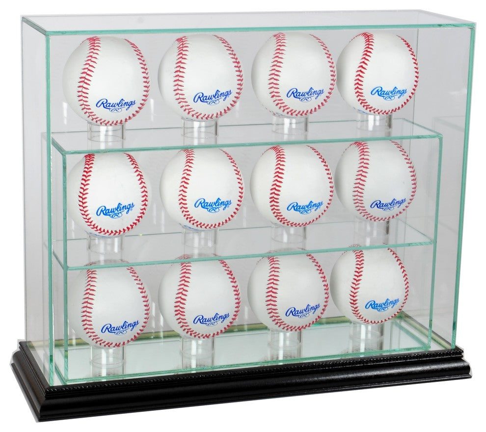 12 Baseball Upright Display Case, Black