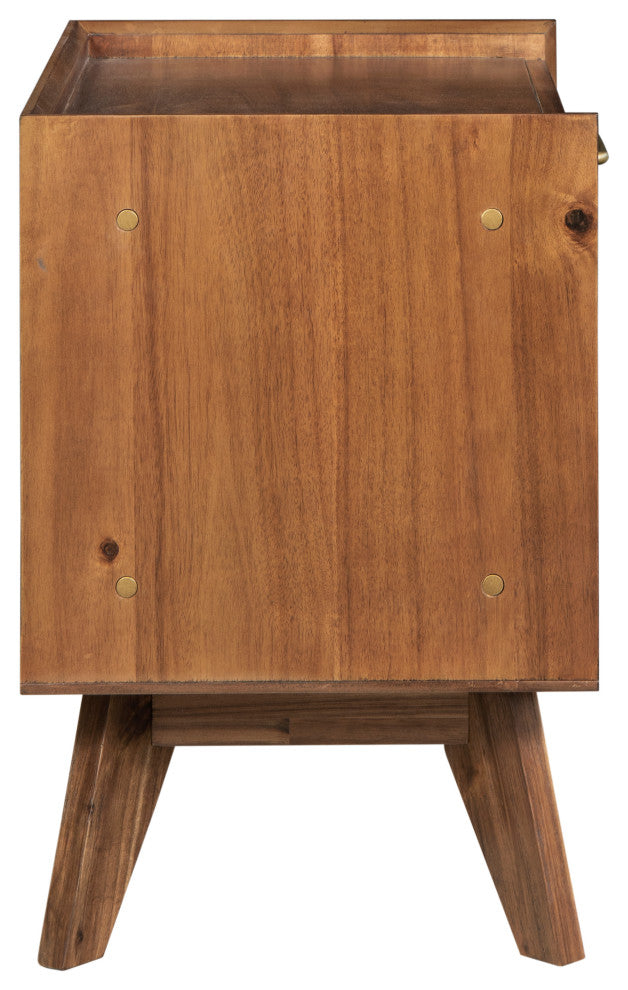 Mid-Century Modern Night Stand, Walnut 1-Drawer