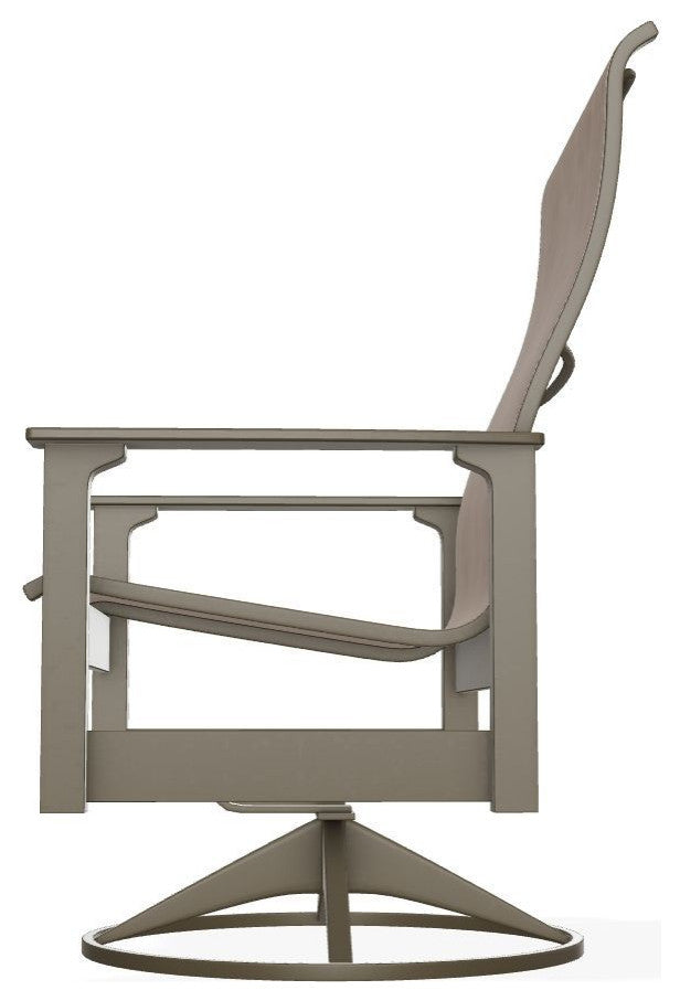 Leeward Sling Outdoor Swivel Rocker, Augustine Fennel/Beachwood