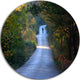 Walking Alone On Road, Landscape Photo Round Wall Art, 36"