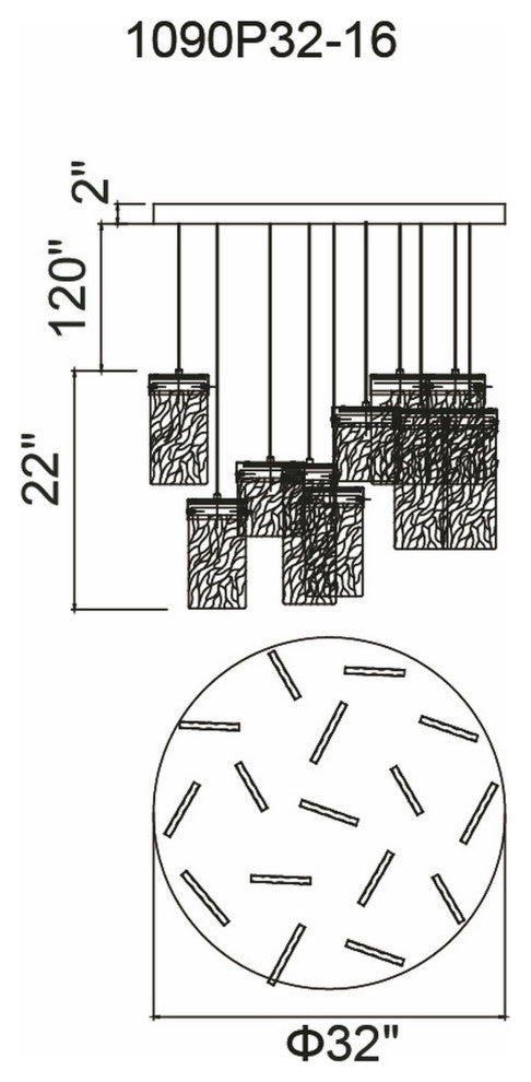 Carolina LED Chandelier With Pewter Finish