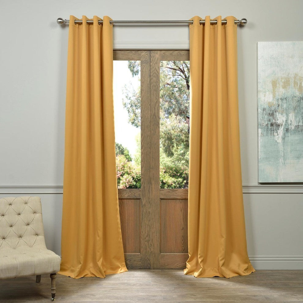 Marigold Grommet Room Darkening Curtain, Set of 2, 50"x84"