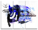 "Blue Stain Abstract" Metal Wall Art, 3 Panels, 36"x28"