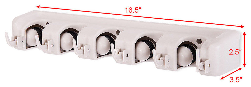 Costway Mop Holder Hanger 5 Position Home Storage Broom Organizer Wall Mounted