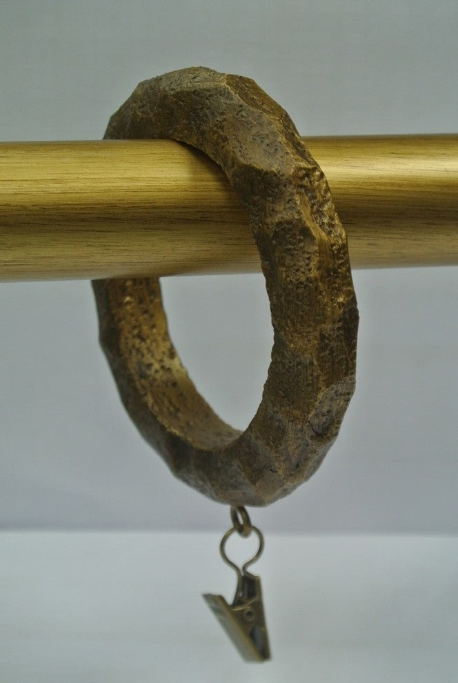 2 1/2" Hammered Designer Curtain Rings, Renaissance Gold, Set of 8