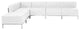 Melrose White Leather Sectional Configuration, 6 Pieces