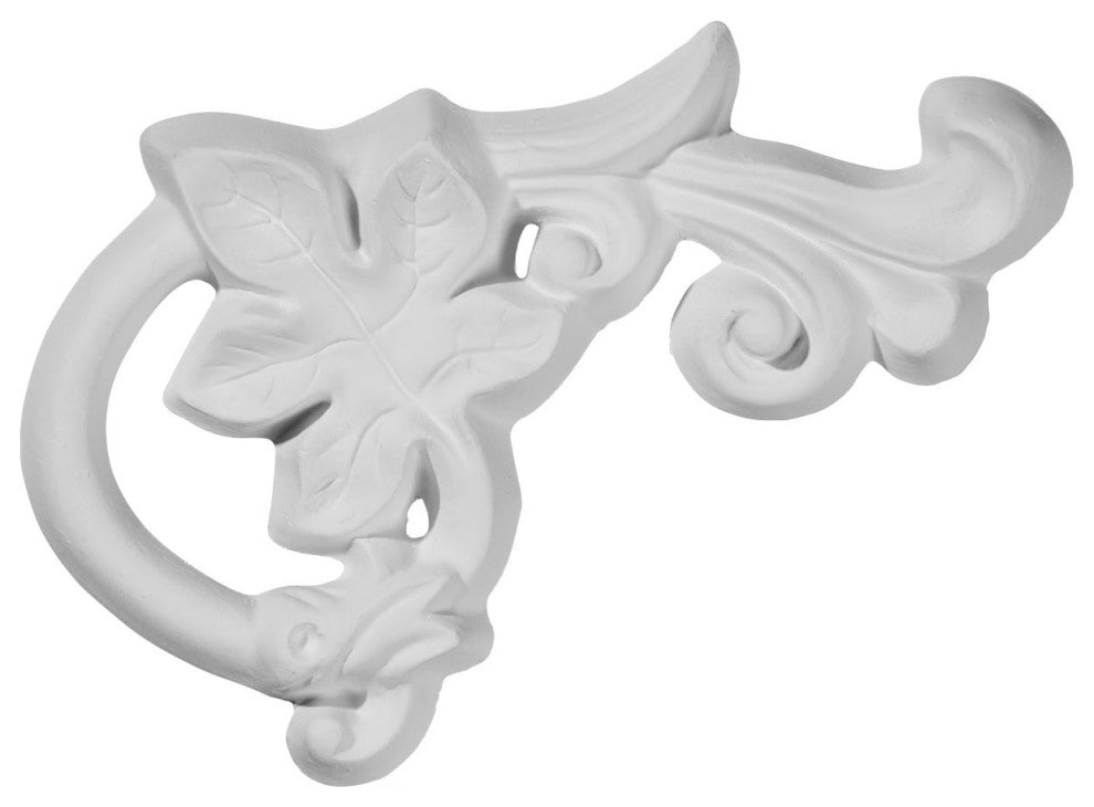 5 1/2"W  x 3 1/2"H x  5/8"P Oak Leaf Onlay, Left