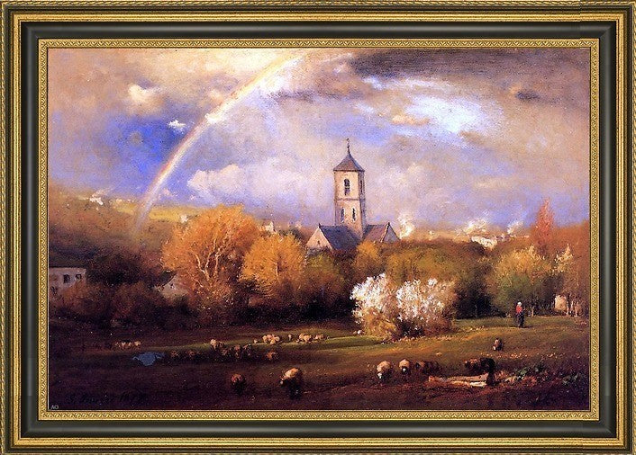 George Inness Etretat Normandy Framed Premium Canvas Print, 18"x27"