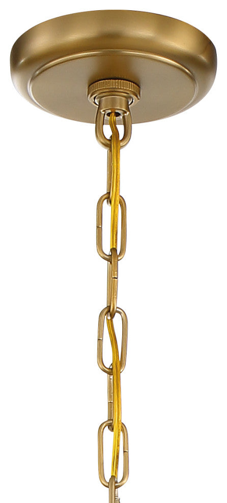 Calypso 6 Light Crystal Teardrop Vibrant Gold Chandelier