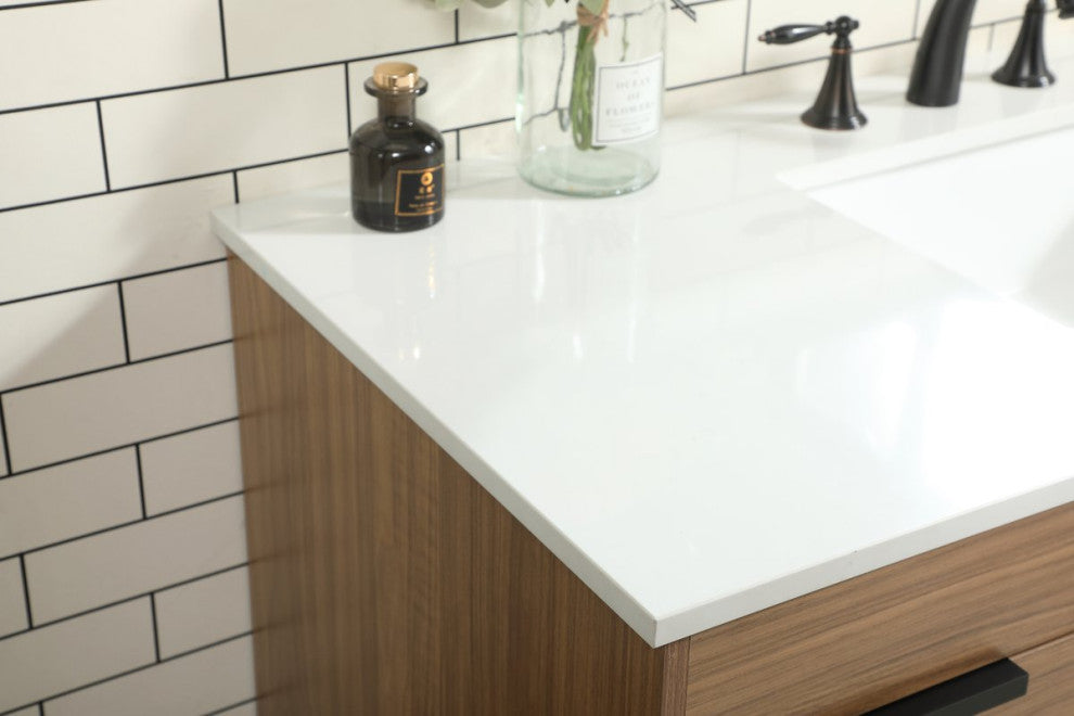 Home Living 22" Modern Walnut Brown-Light Bathroom Vanity