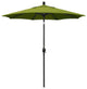 7.5' Matted Black Push-Button Tilt Crank Aluminum Umbrella, Kiwi Olefin