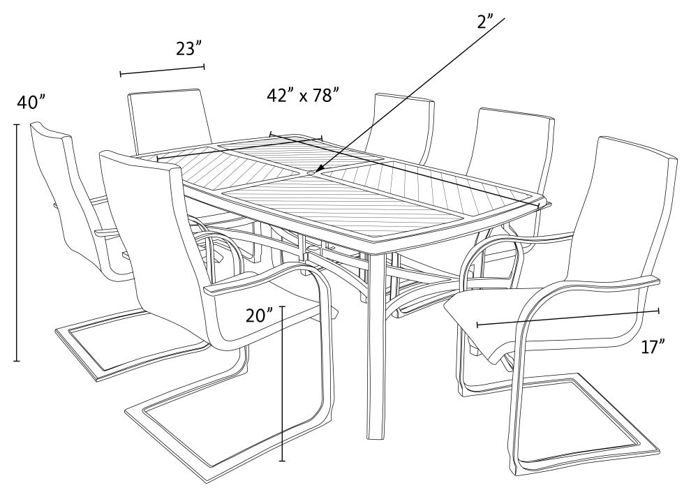 Barcelo 7 Piece Aluminum Outdoor Dining Set