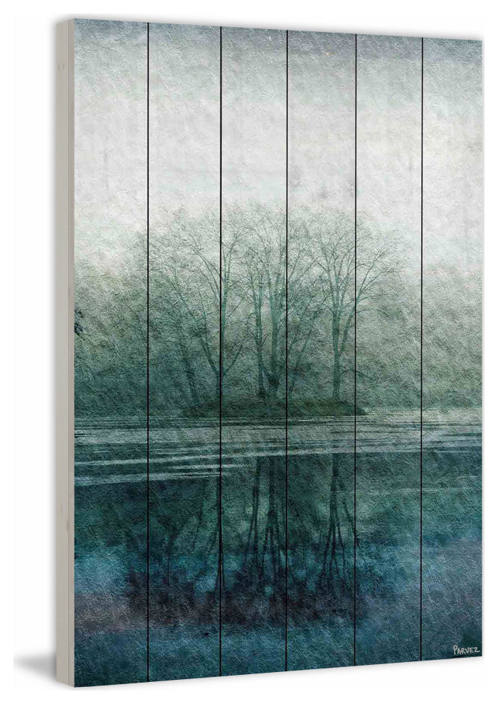 "Apple Lake" UV Ink Print on White Wood, 30"x45"