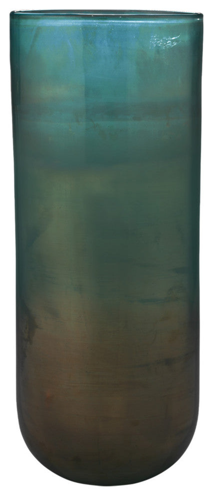 Vapor Hand Blown Glass Vase, Aqua, Large
