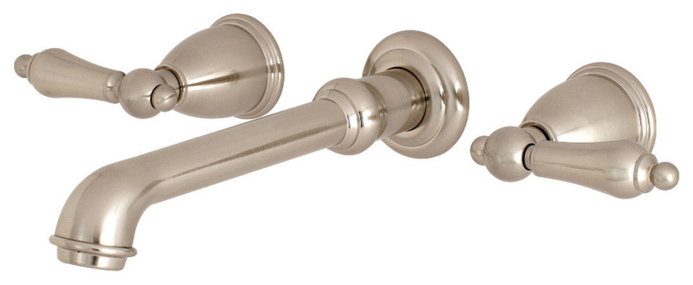 Kingston Brass Two-Handle Wall Mount Tub Faucet, Brushed Nickel