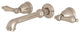 Kingston Brass Two-Handle Wall Mount Tub Faucet, Brushed Nickel
