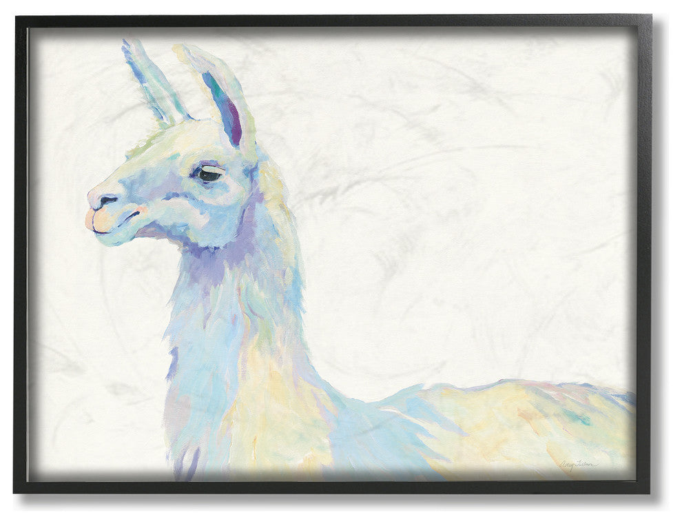 Ophelia The Llama, 16x20, Framed Giclee Texturized Art