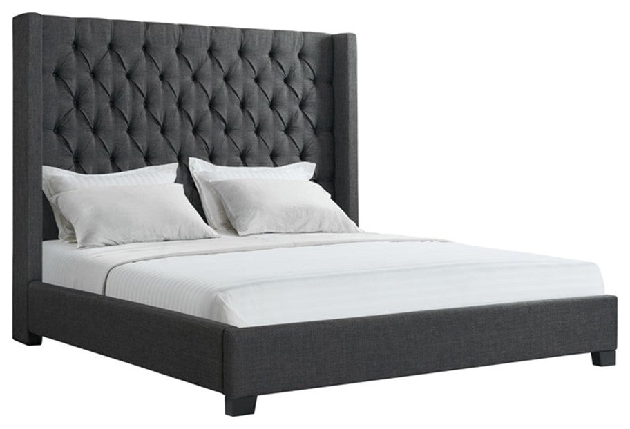Picket House Furnishings Arden King Tufted Upholstered Bed in Charcoal