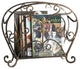 Fleur De Lis Magazine Holder Iron With Brass, Bronze