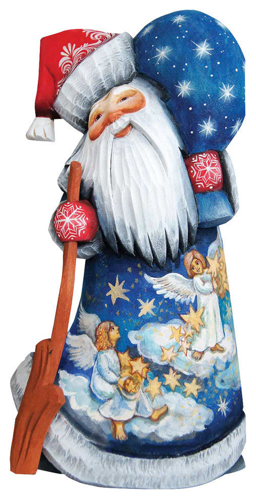 Guarding Stars Santa, Woodcarved Figurine