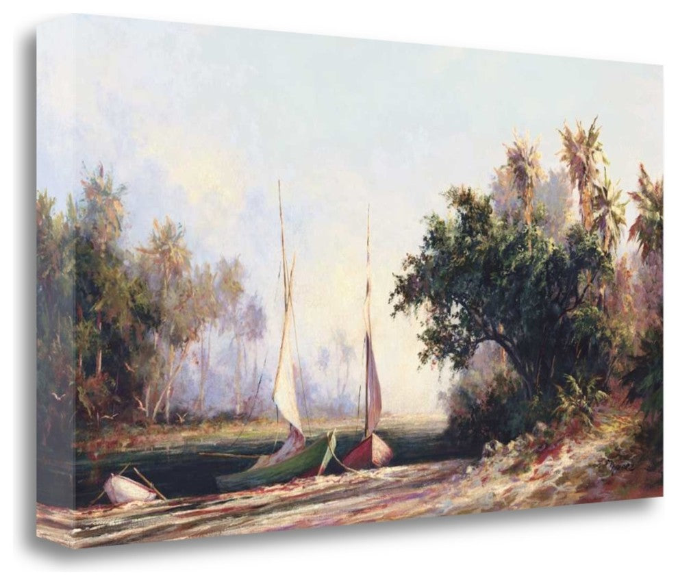 "Peace River Sunset" By Malarz,Ready to Hang Giclee Print on Gallery Wrap Canvas