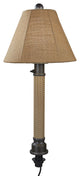 26-784 Umbrella Table Lamp With 2" Mocha Cream Wicker And Bronze Tube Body