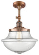 Large Oxford 1-Light Semi-Flush Mount, Antique Copper, Seedy