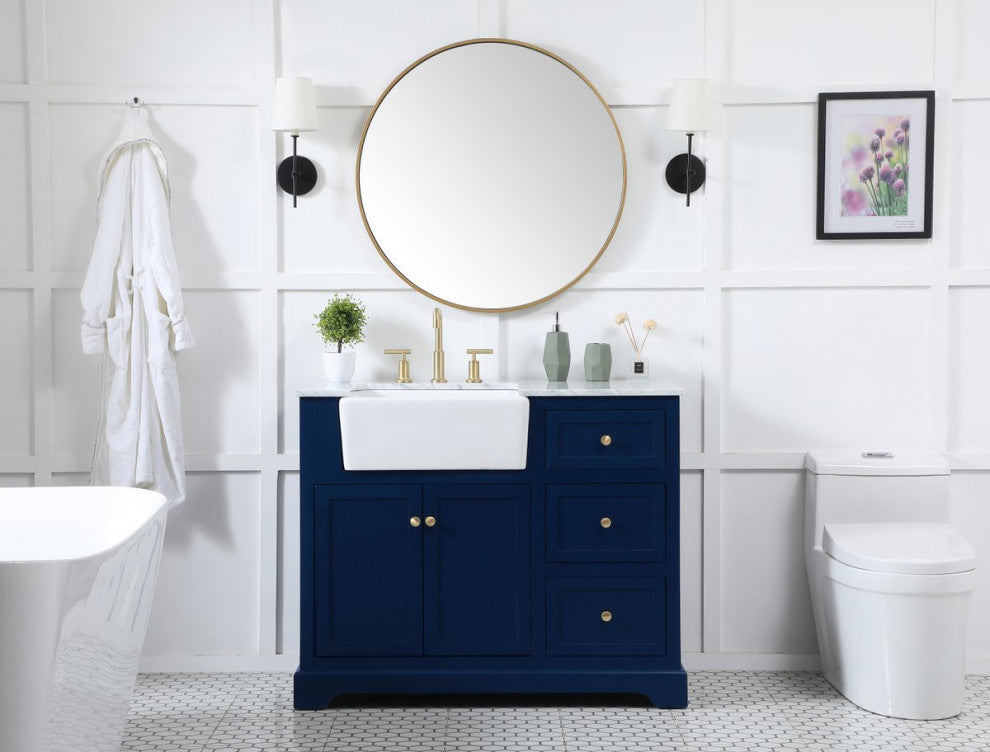 Home Living 22" Farmhouse Blue-Light Bathroom Vanity
