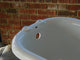Imperial Biscuit Slipper Clawfoot Tub With Bronze Feet, Drilled Rim Faucets