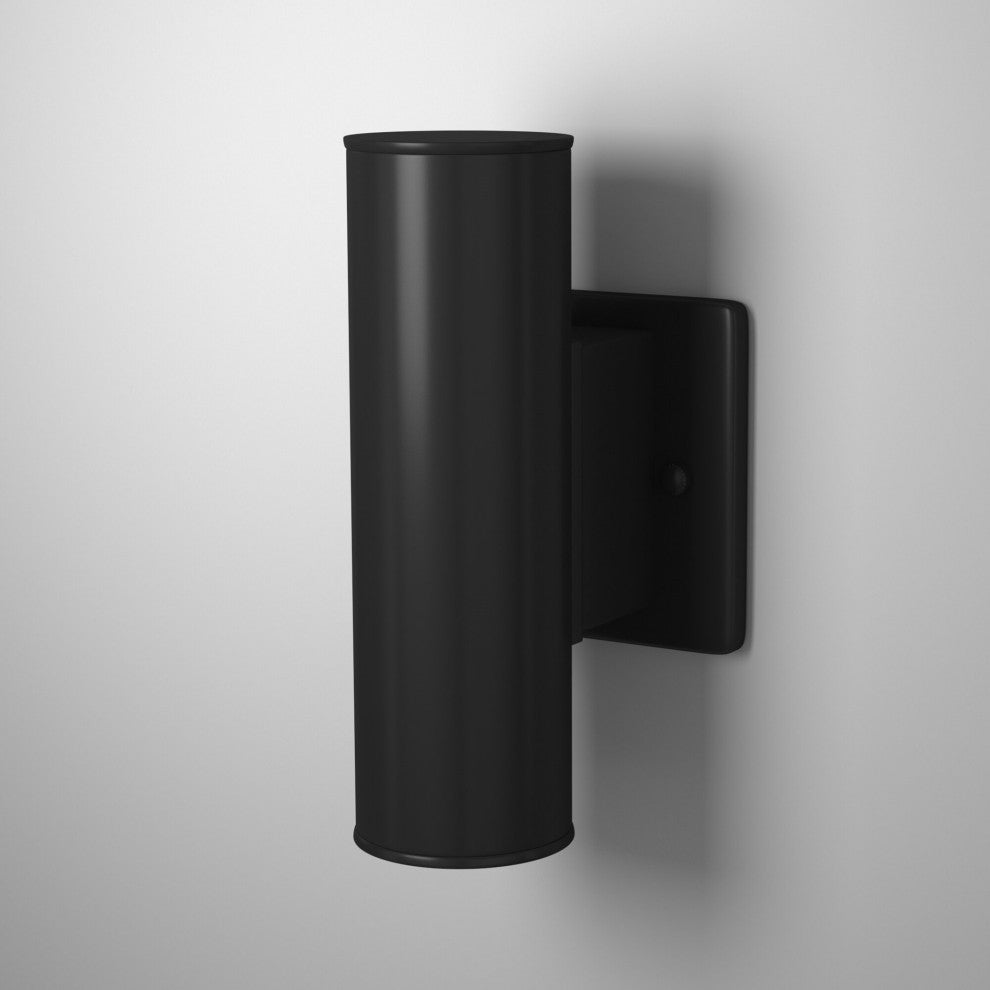 1x50W Outdoor Wall Light, Matte Black Finish, 2 Light