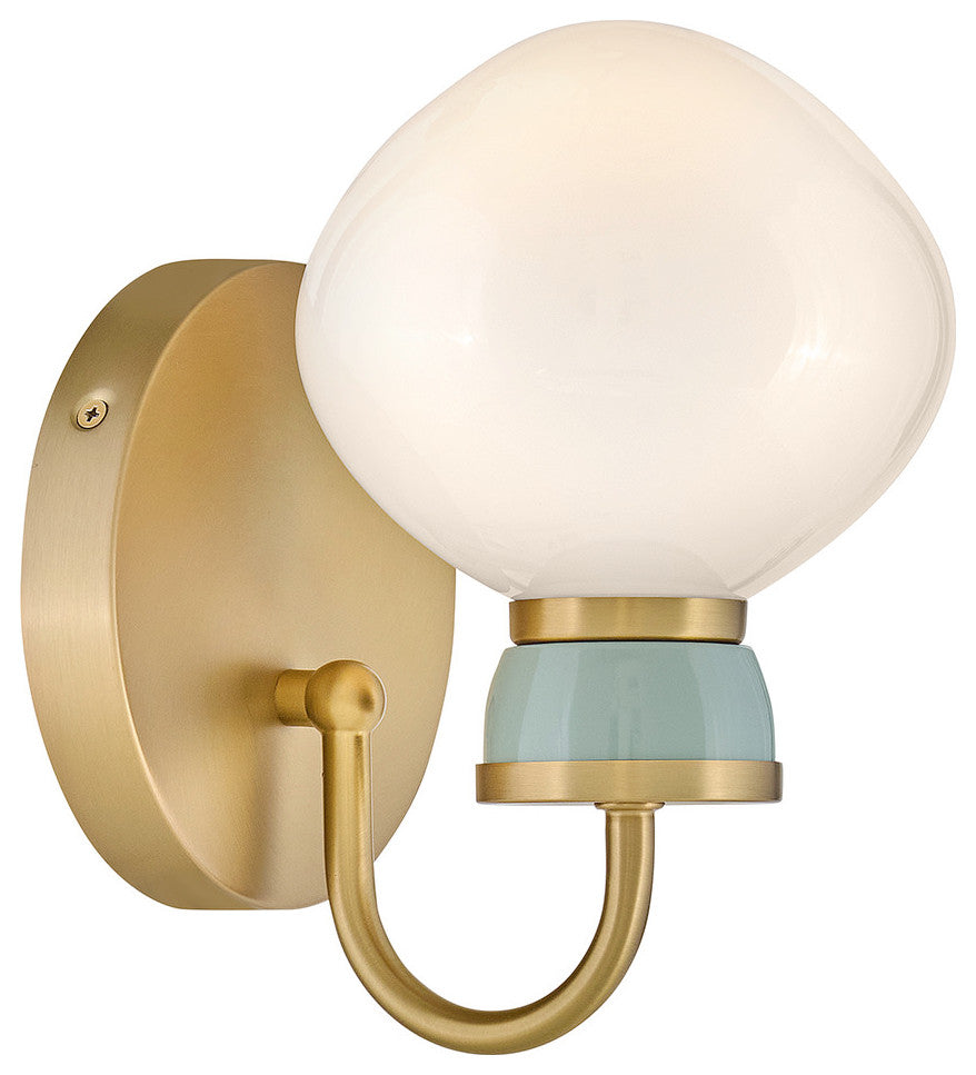 Lark Lucy Small Single Light Sconce, Lacquered Brass