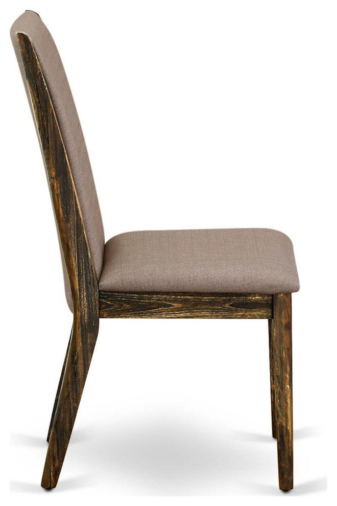 Lancy Parson Chair, Distressed Jacobean Leg, Dark Khaki Fabric Color - Set Of 2