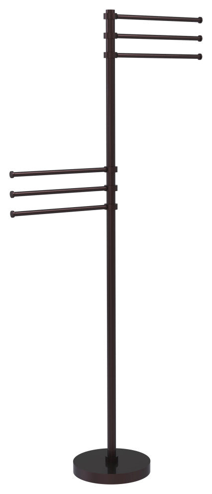 Towel Stand with 6 Pivoting 12" Arms, Antique Bronze
