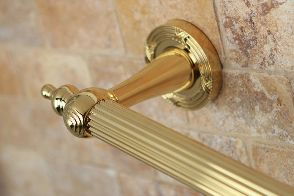 Kingston Brass 12" Decorative Grab Bar, Polished Brass