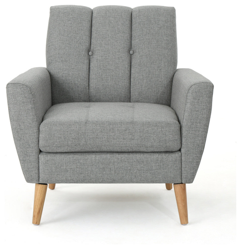 GDF Studio Angelina Mid-Century Fabric Club Chair, Gray