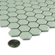 Metro 1" Hex Porcelain Mosaic Floor and Wall Tile, Glossy Mint