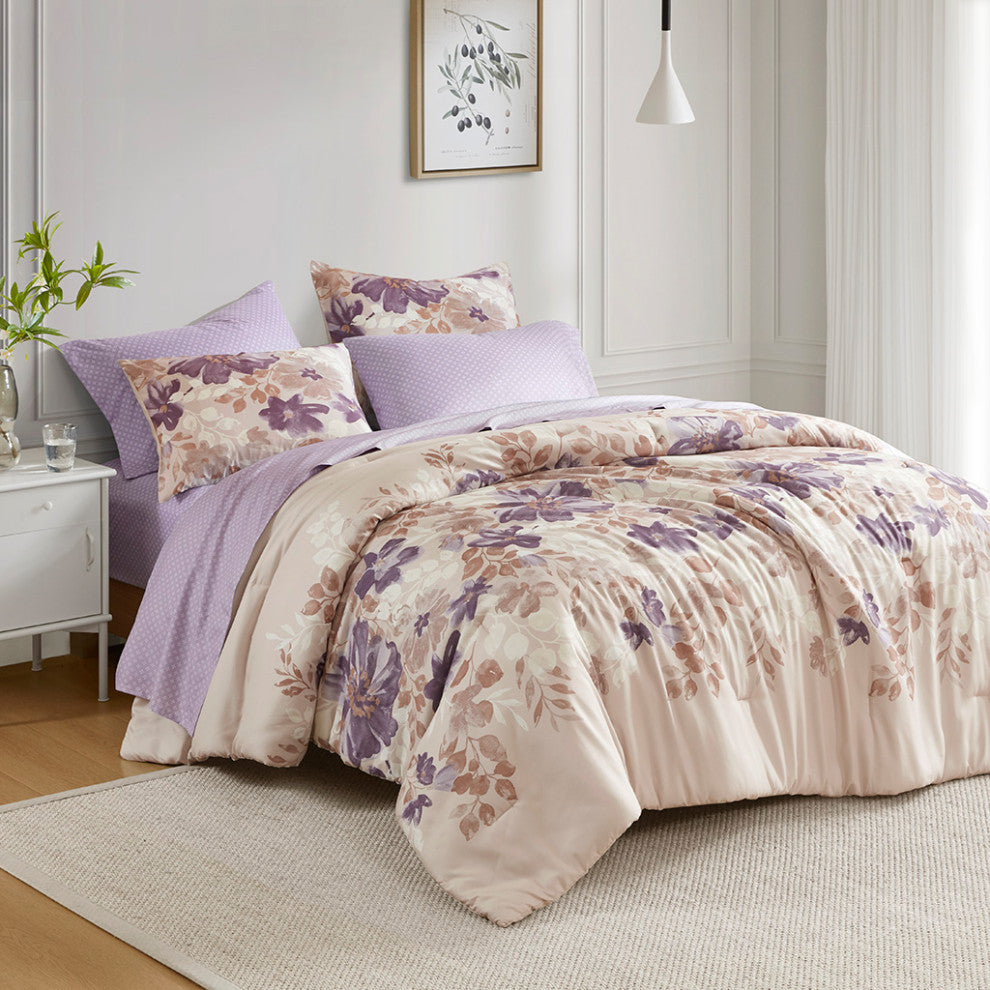 Madison Park Essentials Luna Floral Comforter Set With Bed Sheets